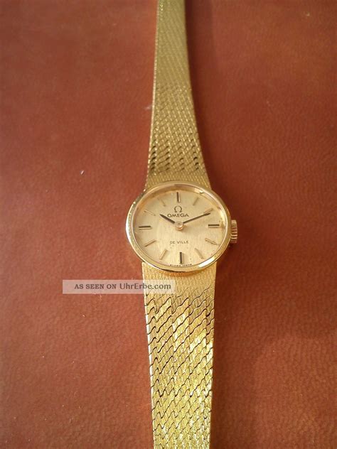 damenuhr omega gold 750|omega gelbgold uhr.